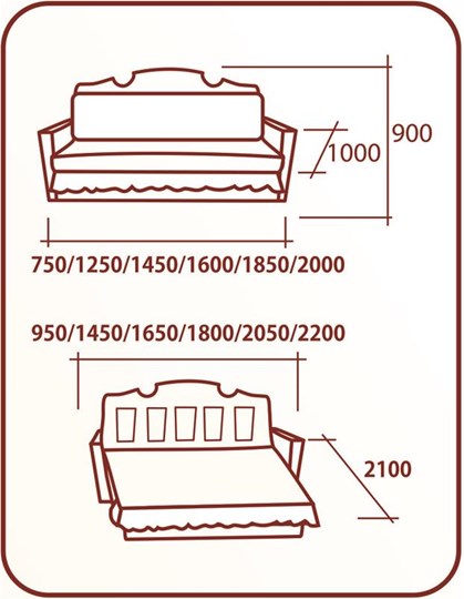 Прямой диван Аккордеон Бук 120 Радуга в Саранске - изображение 1